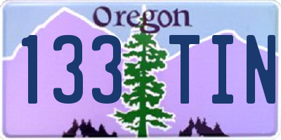 OR license plate 133TIN