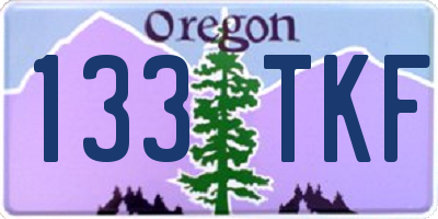 OR license plate 133TKF