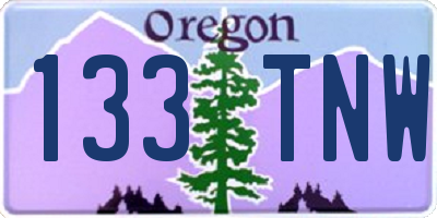 OR license plate 133TNW