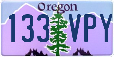 OR license plate 133VPY