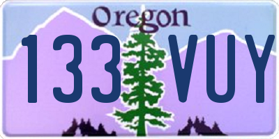 OR license plate 133VUY