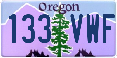 OR license plate 133VWF