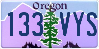 OR license plate 133VYS