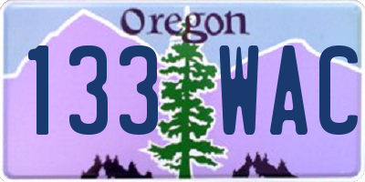 OR license plate 133WAC
