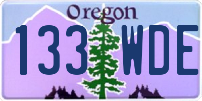OR license plate 133WDE