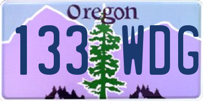 OR license plate 133WDG