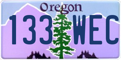 OR license plate 133WEC
