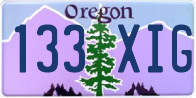 OR license plate 133XIG