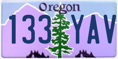 OR license plate 133YAV