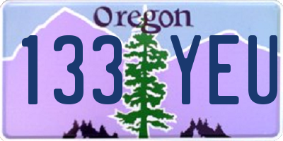 OR license plate 133YEU