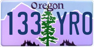OR license plate 133YRO