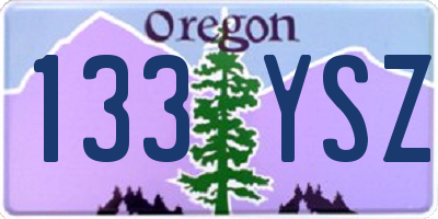OR license plate 133YSZ