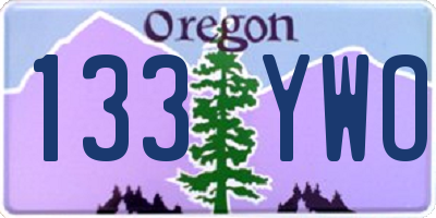 OR license plate 133YWO