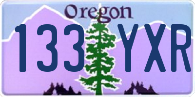 OR license plate 133YXR