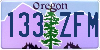 OR license plate 133ZFM