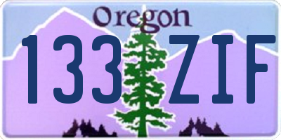 OR license plate 133ZIF
