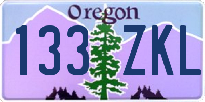 OR license plate 133ZKL