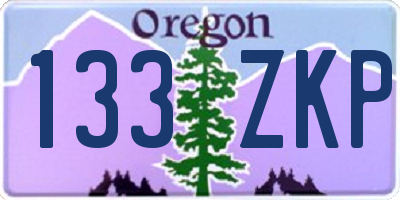OR license plate 133ZKP