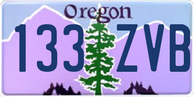 OR license plate 133ZVB
