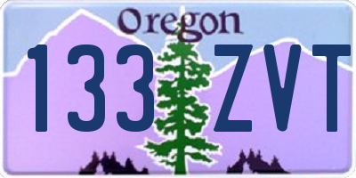 OR license plate 133ZVT