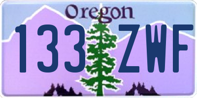 OR license plate 133ZWF
