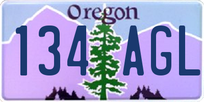 OR license plate 134AGL