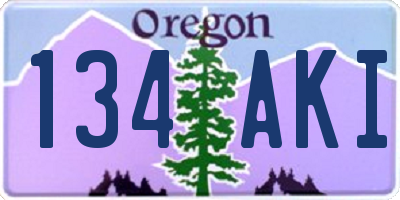 OR license plate 134AKI