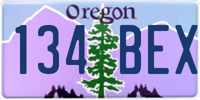 OR license plate 134BEX