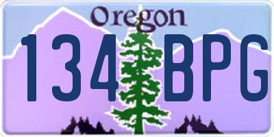 OR license plate 134BPG