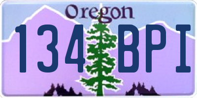 OR license plate 134BPI