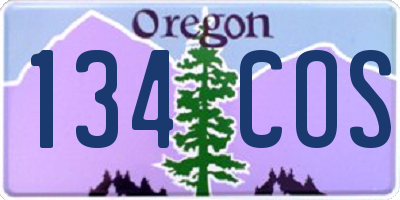 OR license plate 134COS