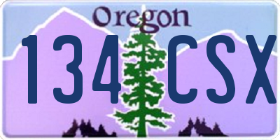 OR license plate 134CSX