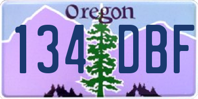 OR license plate 134DBF