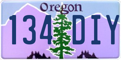 OR license plate 134DIY