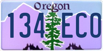 OR license plate 134ECO