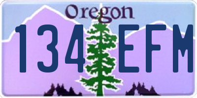 OR license plate 134EFM