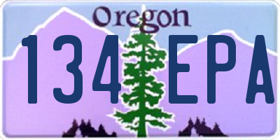 OR license plate 134EPA