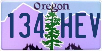 OR license plate 134HEV