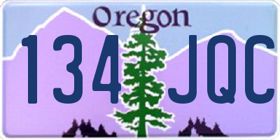 OR license plate 134JQC