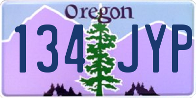 OR license plate 134JYP