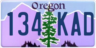 OR license plate 134KAD