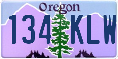 OR license plate 134KLW