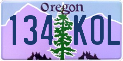 OR license plate 134KOL