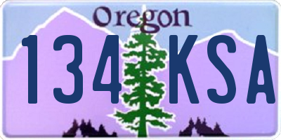 OR license plate 134KSA