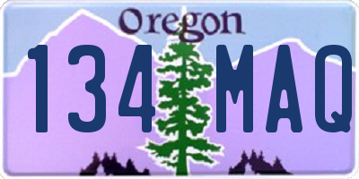 OR license plate 134MAQ