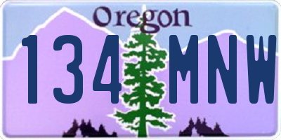 OR license plate 134MNW