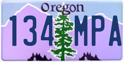OR license plate 134MPA