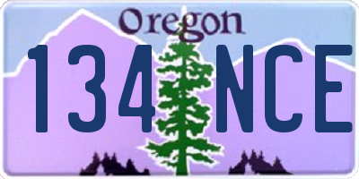 OR license plate 134NCE