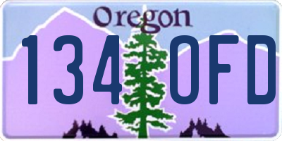 OR license plate 134OFD