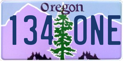 OR license plate 134ONE